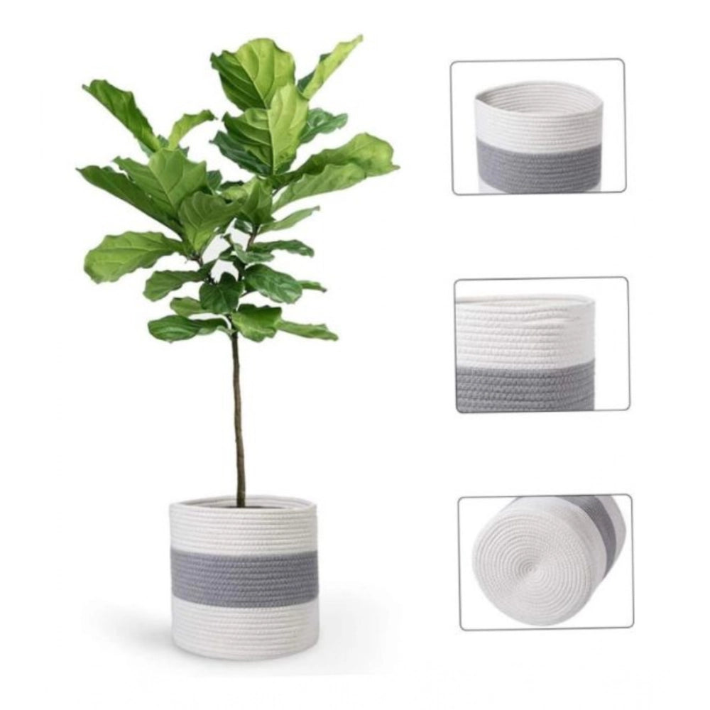 Sizzling Cotton Flower Basket Pack of 1 Storage Basket For Clothes