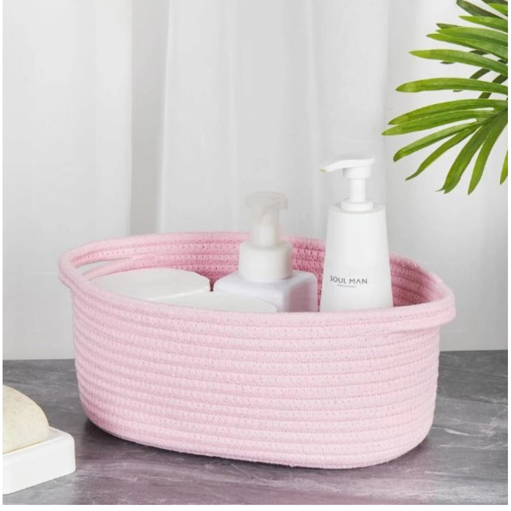Sizzling Cotton 2 Pcs Oval Basket Storage Basket For Clothes