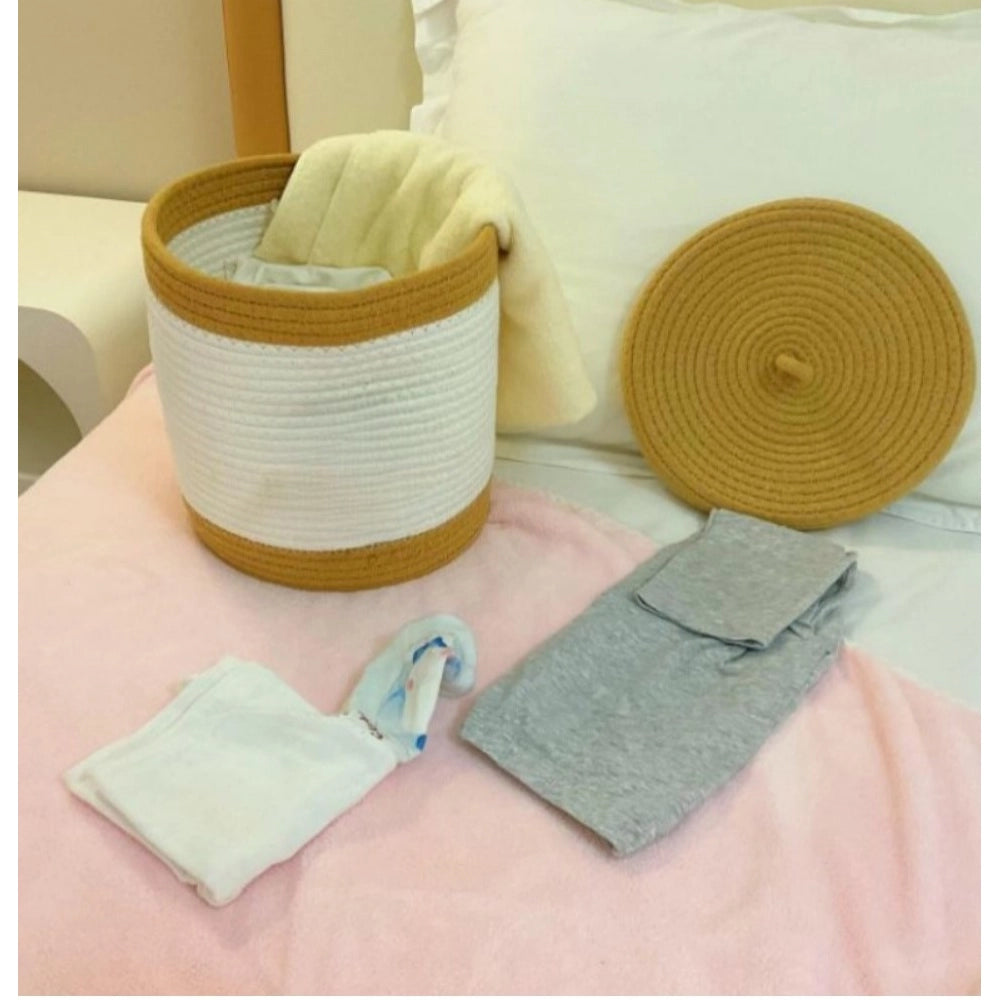 Sizzling Cotton Basket Pack of 1 Storage Basket For Clothes