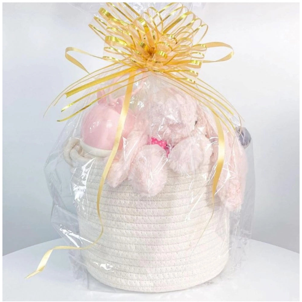 Marvellous Cotton White Inch Pack of 1 Storage Basket For Clothes