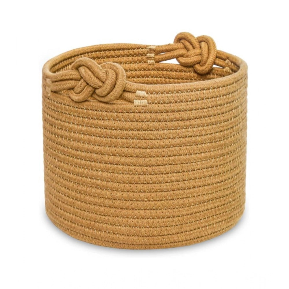 Marvellous Cotton Brown Basket Inch Pack of 1 Storage Basket For Clothes