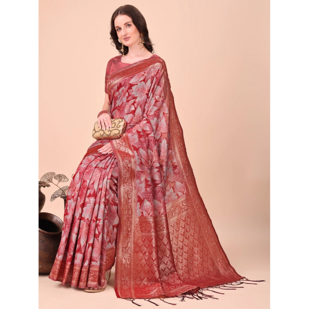 Adorable Women's Cotton Printed Saree With Blouse Piece