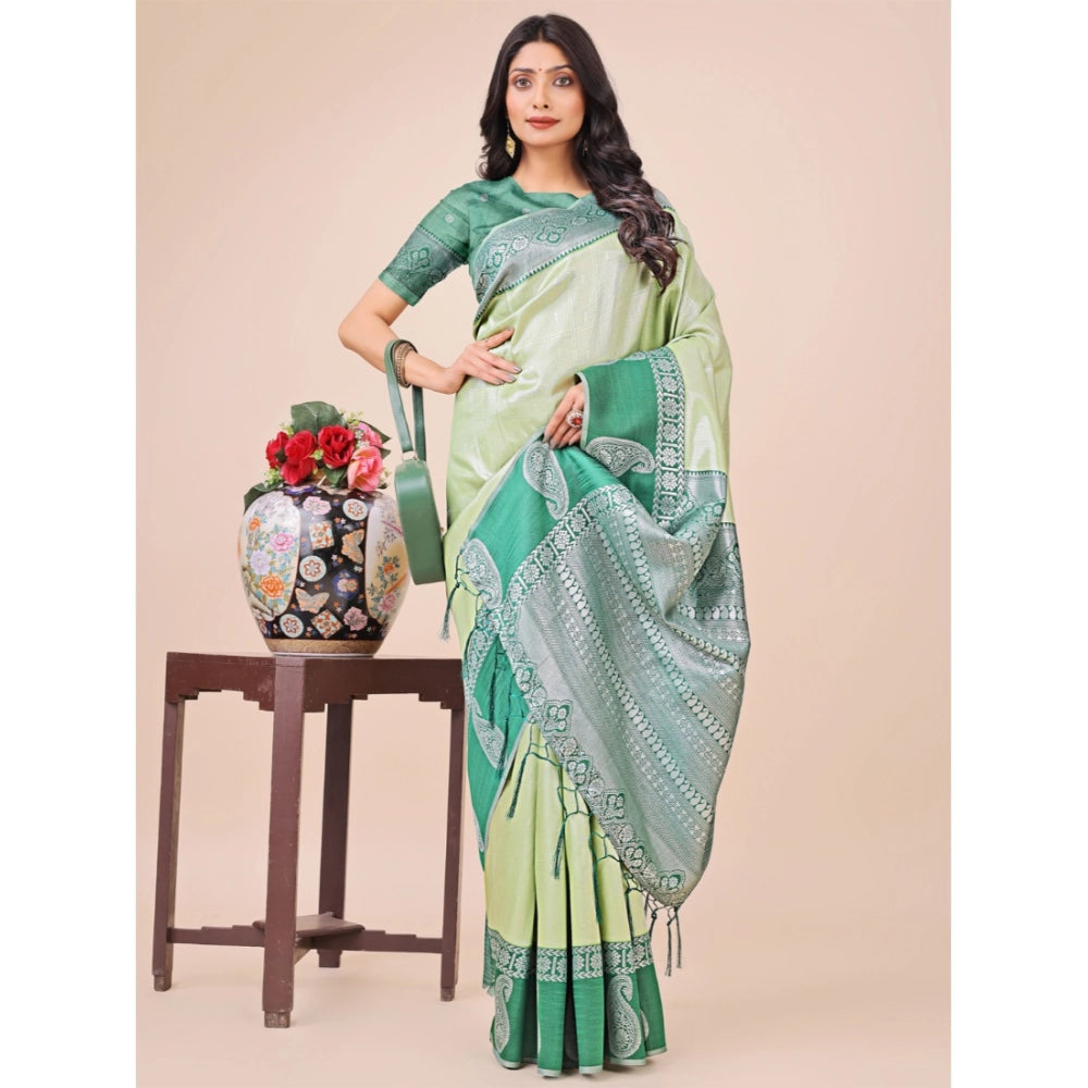 Adorable Women's Lichi Silk Printed Saree With Blouse Piece