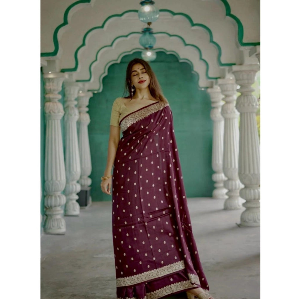 Stylish Women's Cotton Printed Saree With Blouse Piece