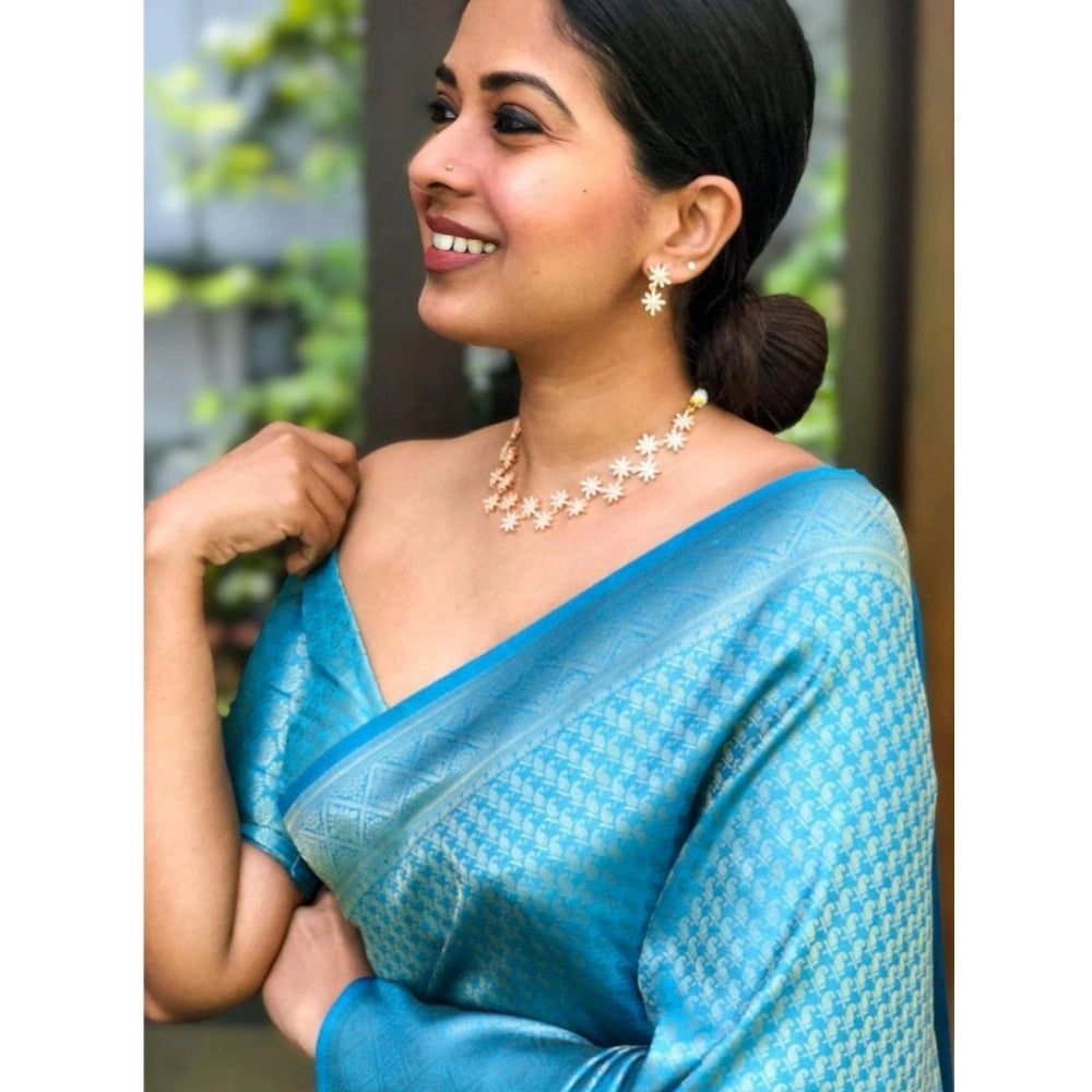 Voguish Women's Silk Printed Saree With Blouse Piece