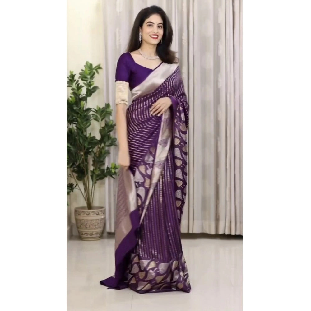 Fancy Women's Silk Printed Saree With Blouse Piece