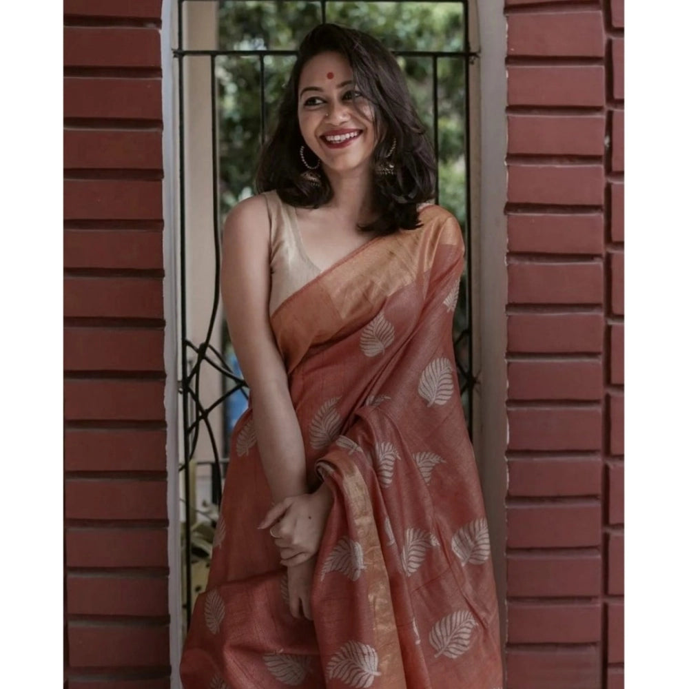 Elegant Women's Silk Printed Saree With Blouse Piece