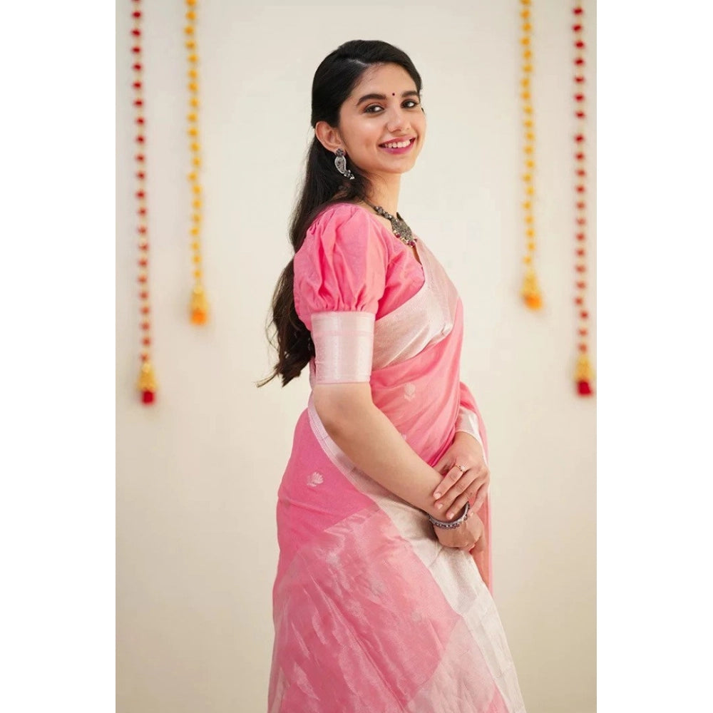 Sensational Women's Cotton Printed Saree With Blouse Piece