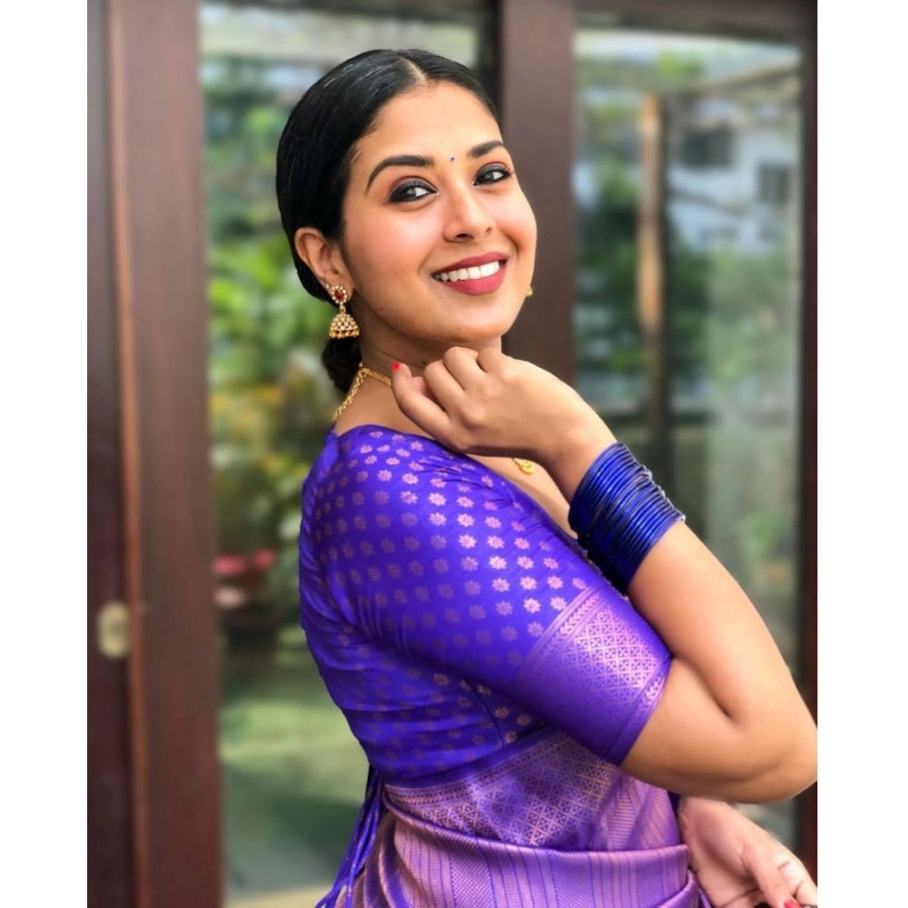 Voguish Women's Silk Printed Saree With Blouse Piece