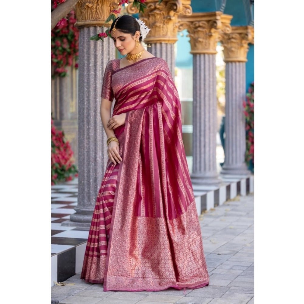 Voguish Women's Silk Printed Saree With Blouse Piece