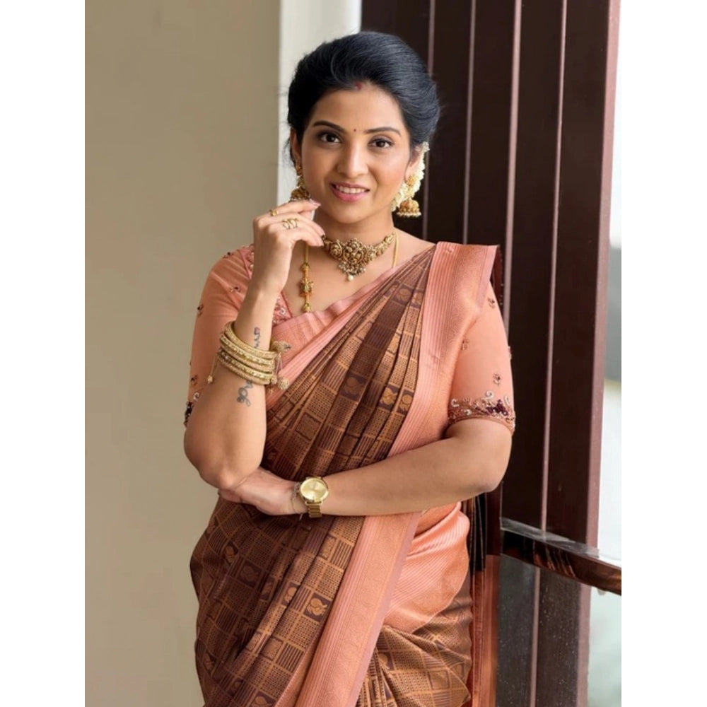 Ravishing Women's Silk Printed Saree With Blouse Piece