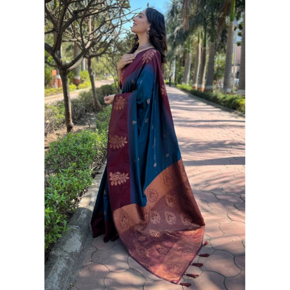 Lovely Women's Silk Printed Saree With Blouse Piece