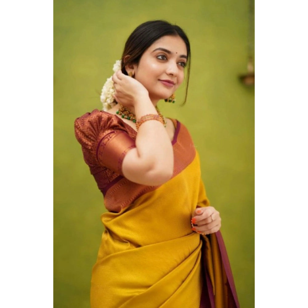 Magnificent Women's Silk Printed Saree With Blouse Piece