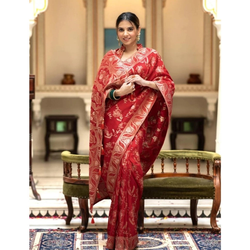 Magnificent Women's Silk Printed Saree With Blouse Piece