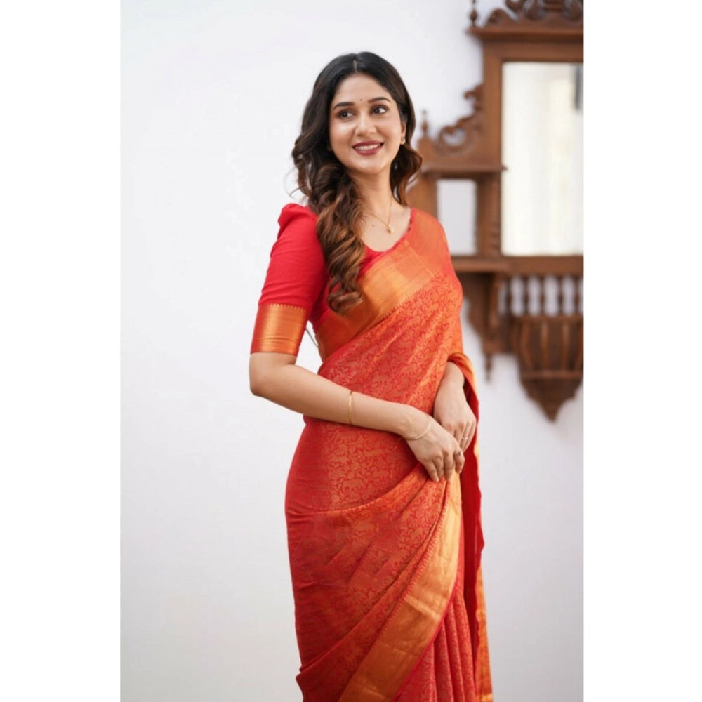Gorgeous Women's Silk Printed Saree With Blouse Piece
