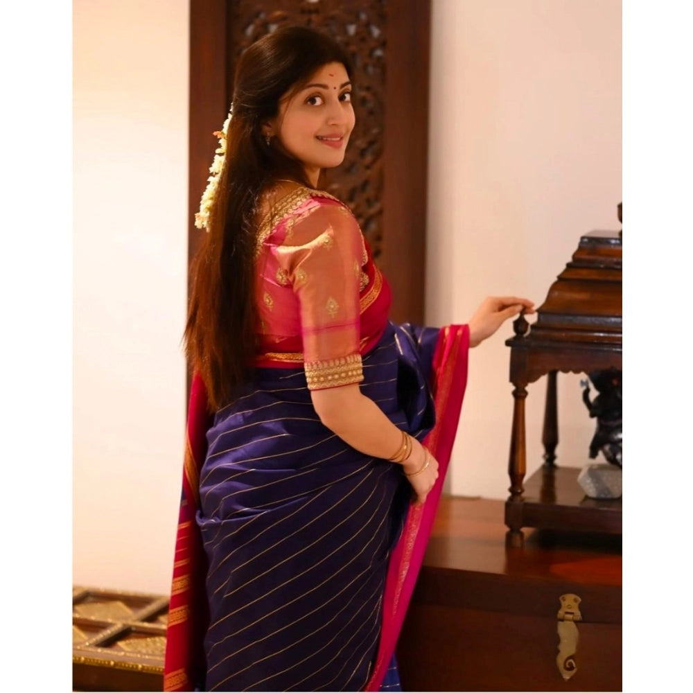 Ravishing Women's Silk Printed Saree With Blouse Piece