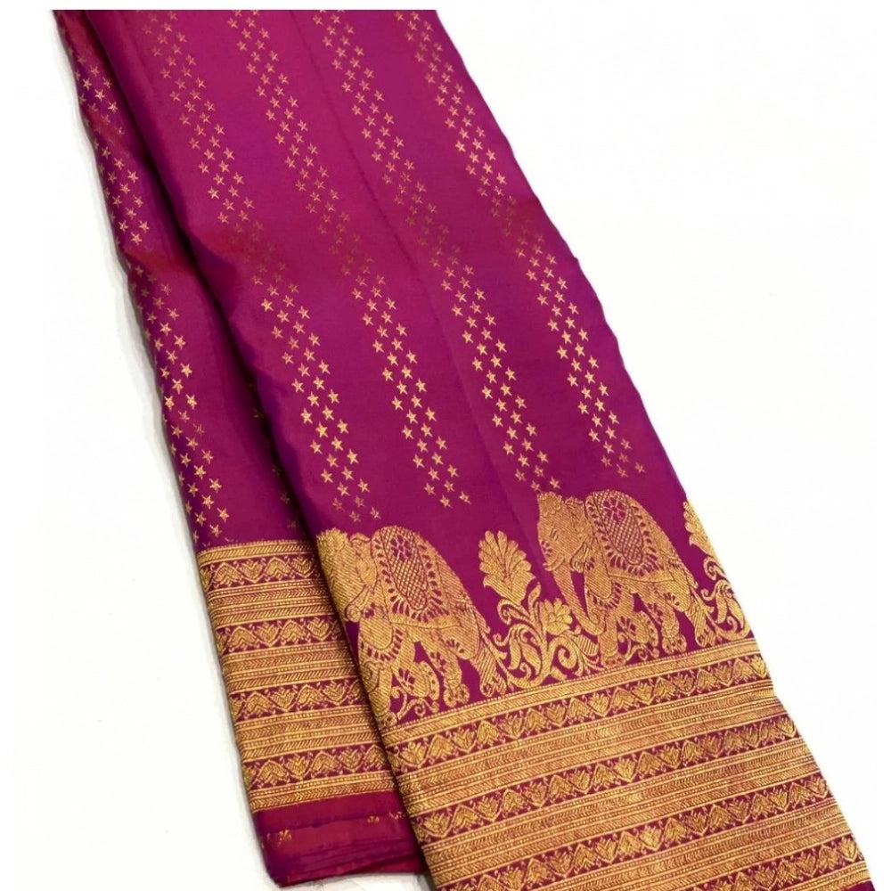 Fancy Women's Silk Printed Saree With Blouse Piece