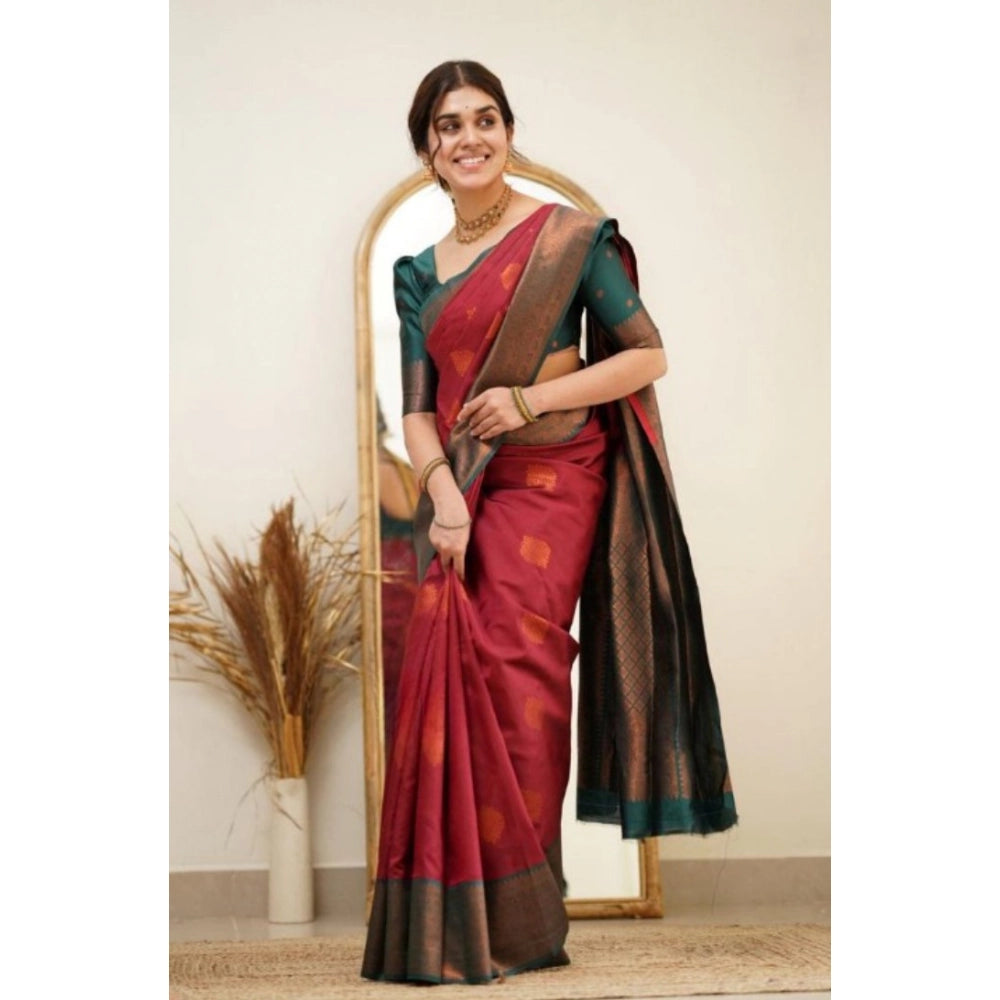 Magnificent Women's Silk Printed Saree With Blouse Piece