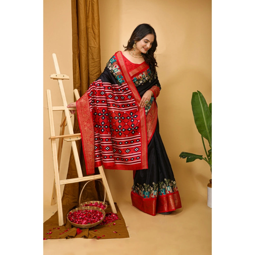Astonishing Women's Soft Dola Cotton Kalamkari Printed Saree With Blouse Piece