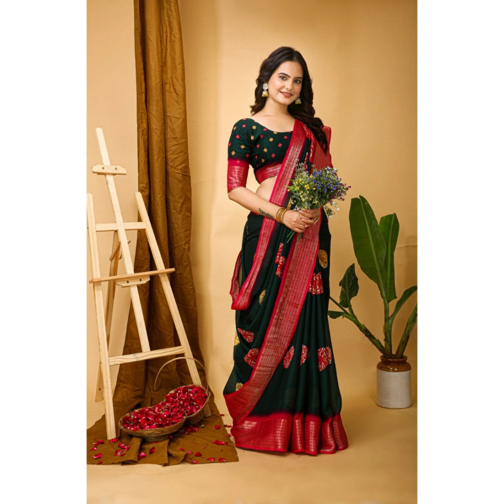 Casual Women's Soft Blooming Marshmallow Fabric Kalamkari Printed Saree With Blouse Piece