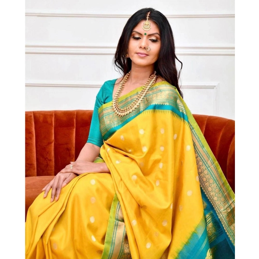 Charming Women's Soft Lichi Silk Printed Saree With Blouse Piece