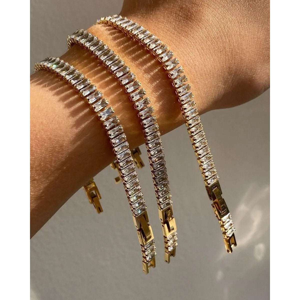 Emerald Diamond Tennis Bracelet Pack of 2