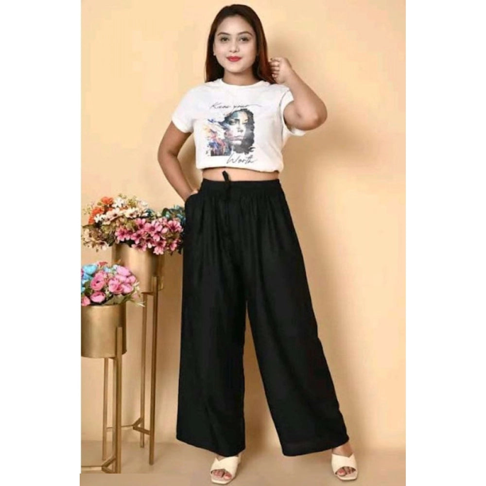 Versatile Women's Casual Rayon Solid Ankle Length Palazzo