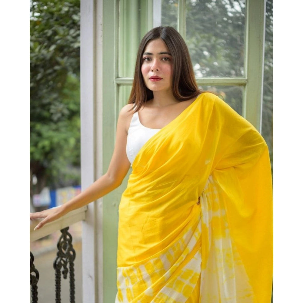 Fabulous Women's Linen Printed Saree With Blouse Piece