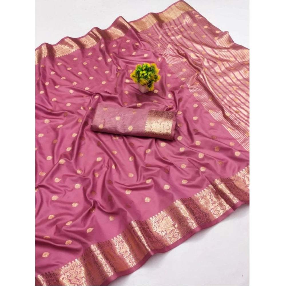 Retro Women's Jacquard Silk Jaquard Woven Saree With Blouse Piece