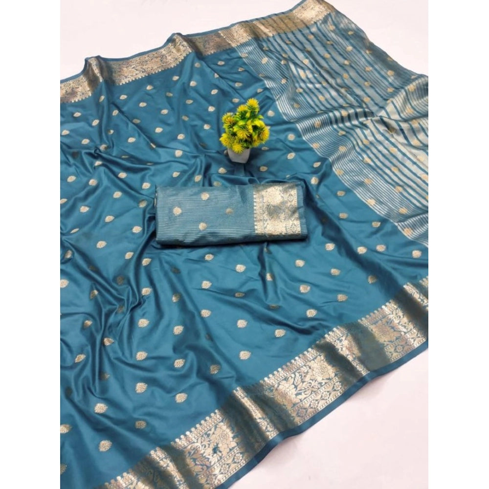 Retro Women's Jacquard Silk Jaquard Woven Saree With Blouse Piece