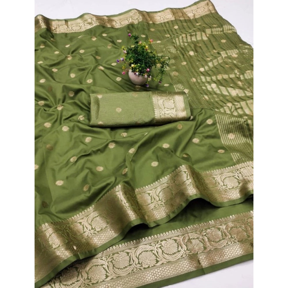 Retro Women's Jacquard Silk Jaquard Woven Saree With Blouse Piece