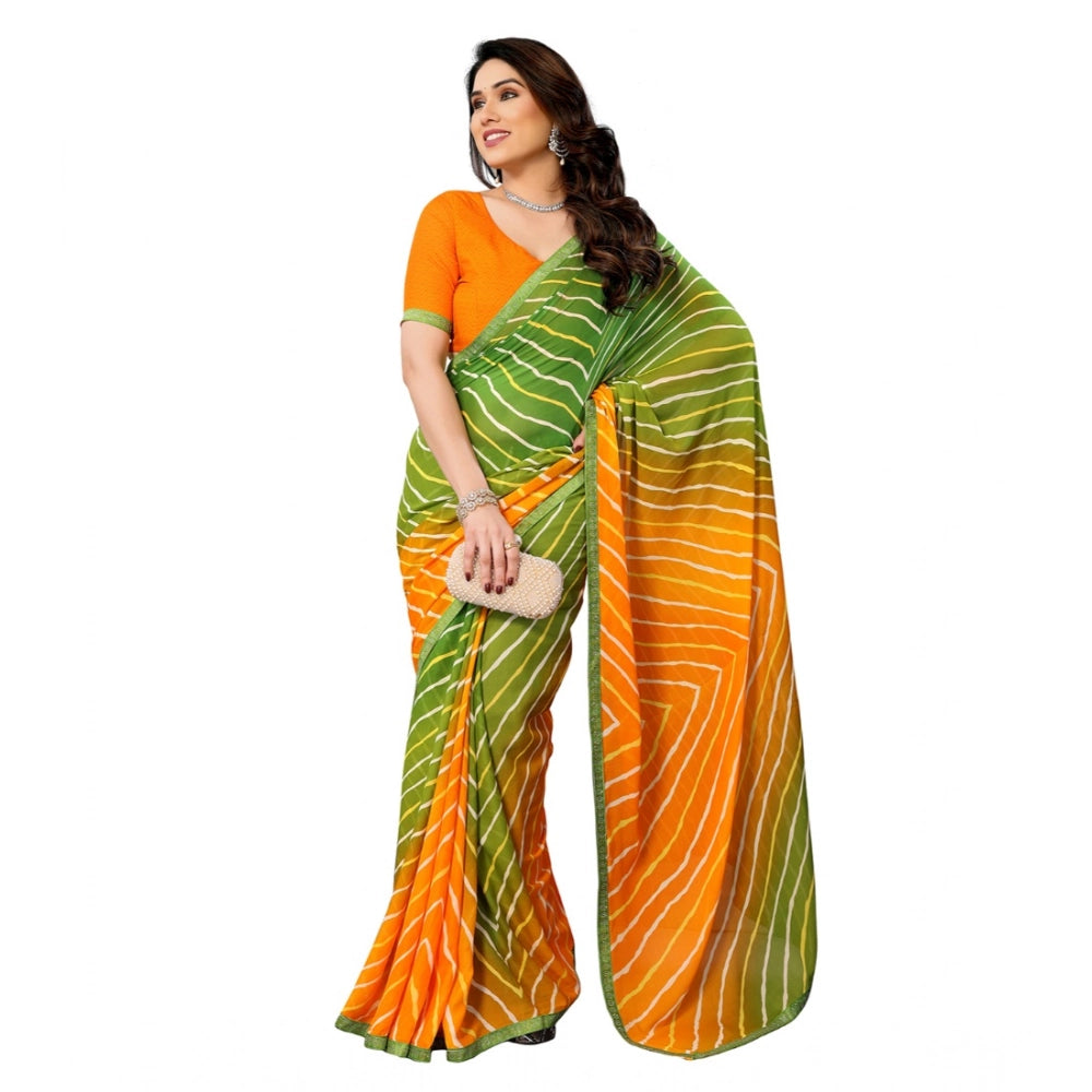 Urbane Women's Georgette Printed Saree With Blouse Piece