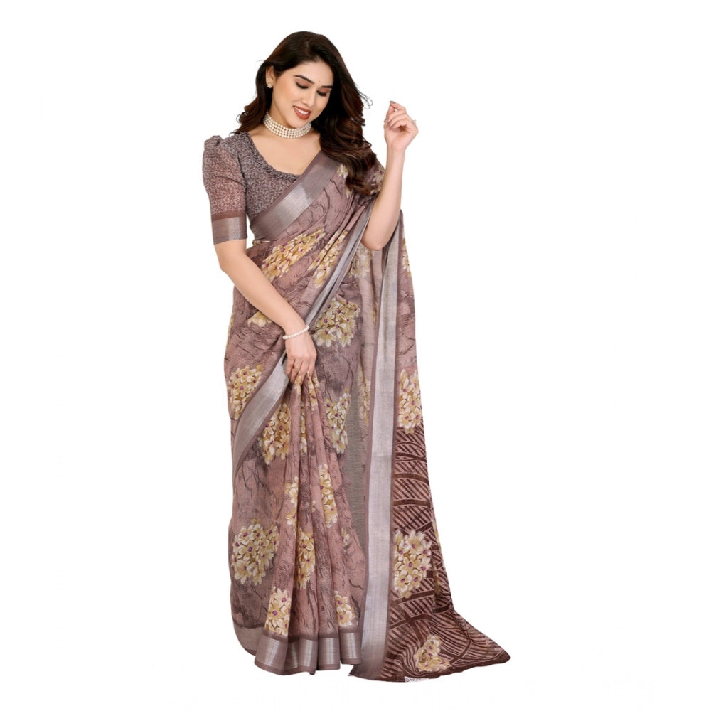 Precious Women's Georgette Printed Saree With Blouse Piece