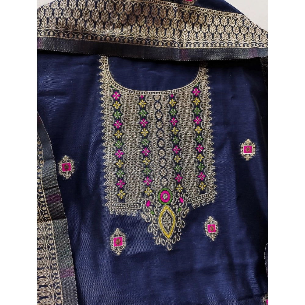 Wonderful Women's Banarasi Silk Printed Unstitched Salwar Suit Dress Material With Dupatta
