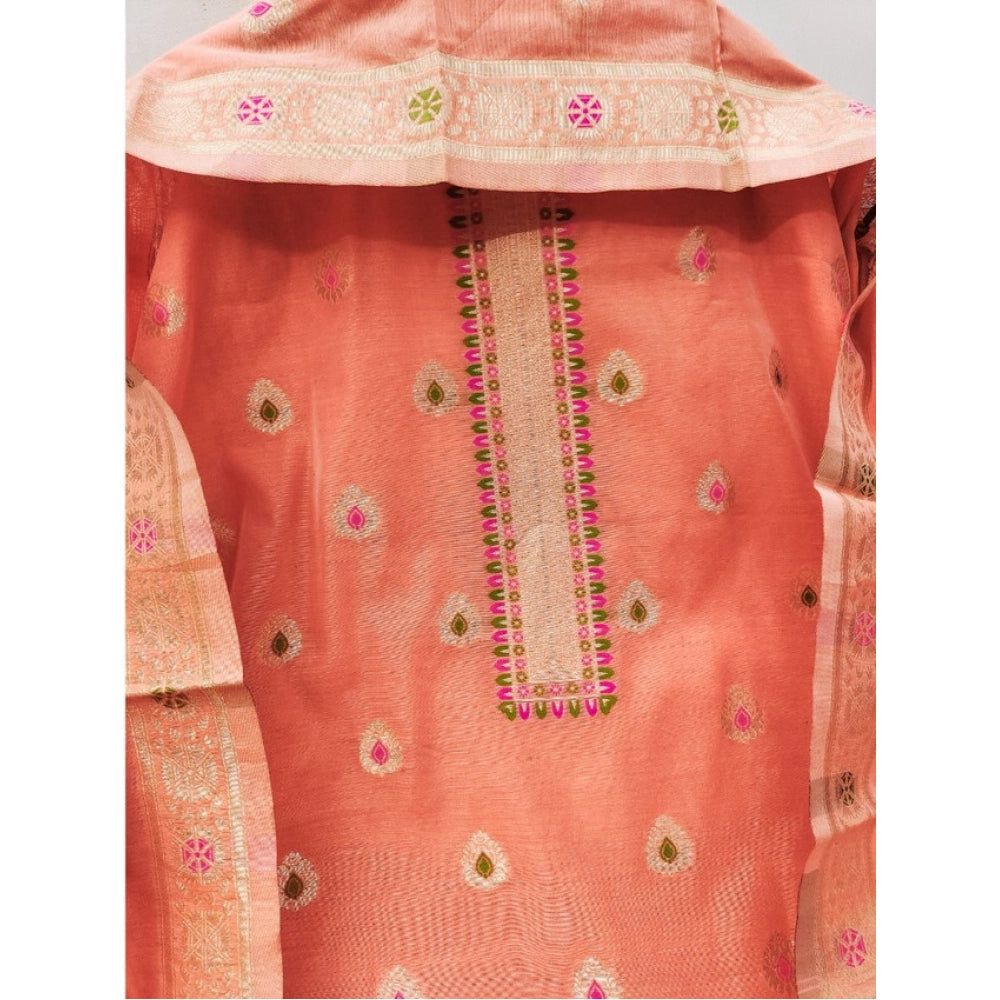 Wonderful Women's Banarasi Silk Printed Unstitched Salwar Suit Dress Material With Dupatta