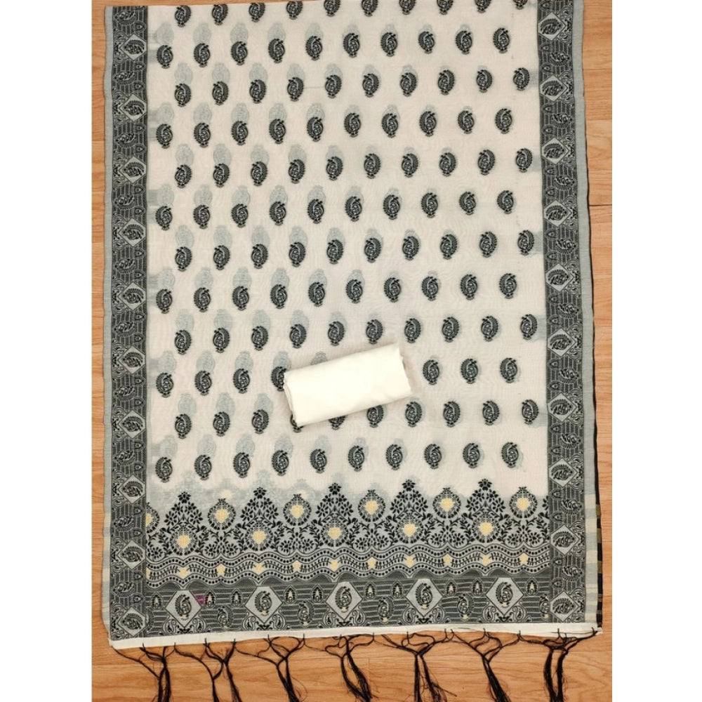 Trendy Women's Banarasi Silk Printed Unstitched Salwar Suit Dress Material With Dupatta