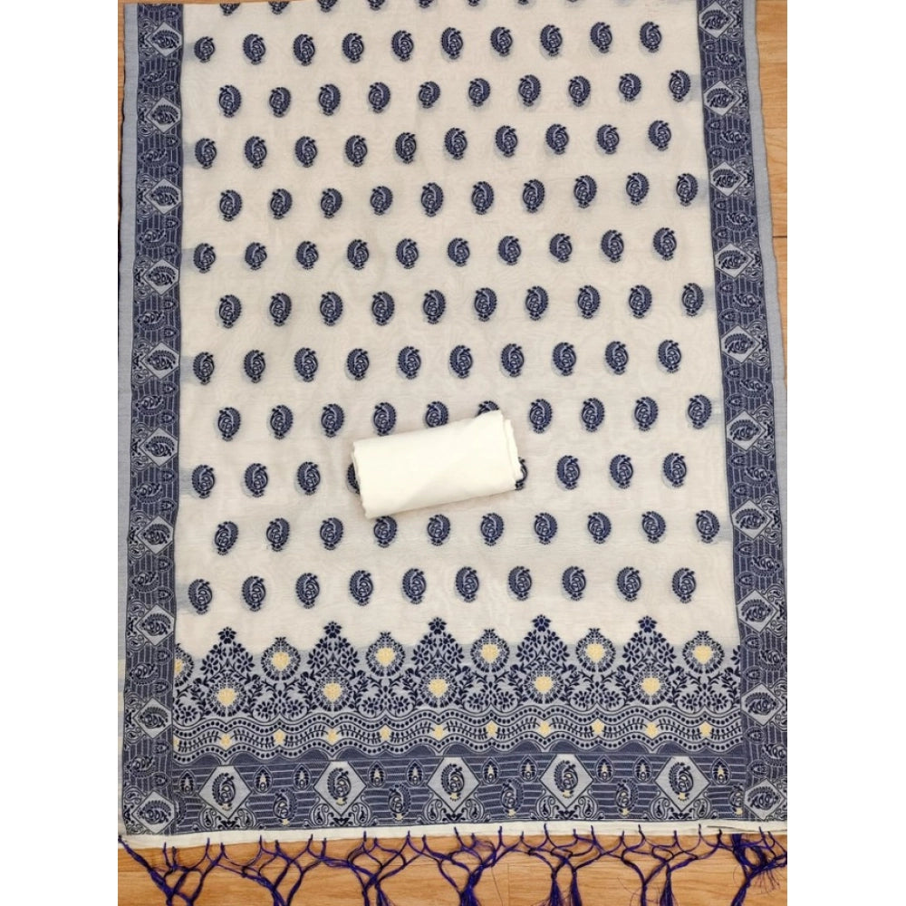 Trendy Women's Banarasi Silk Printed Unstitched Salwar Suit Dress Material With Dupatta