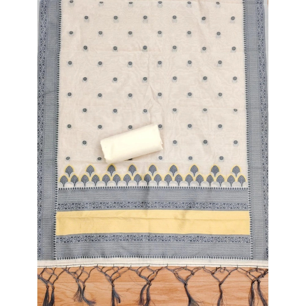 Trendy Women's Banarasi Silk Printed Unstitched Salwar Suit Dress Material With Dupatta