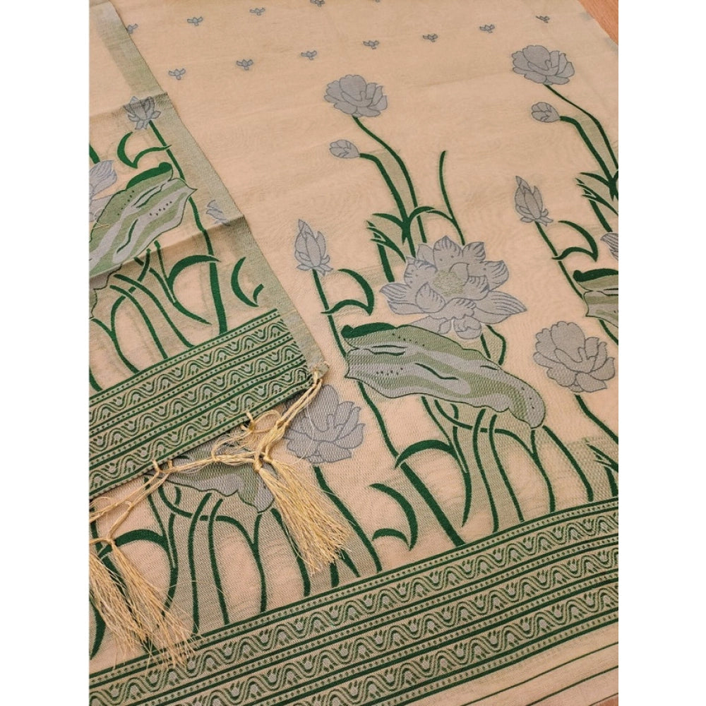 Graceful Women's Banarasi Silk Printed Unstitched Salwar Suit Dress Material With Dupatta