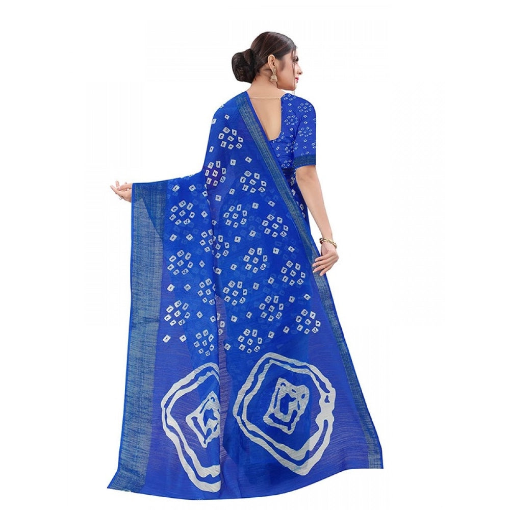 Admirable Women's Cotton Silk Bandhani Saree With Blouse Piece