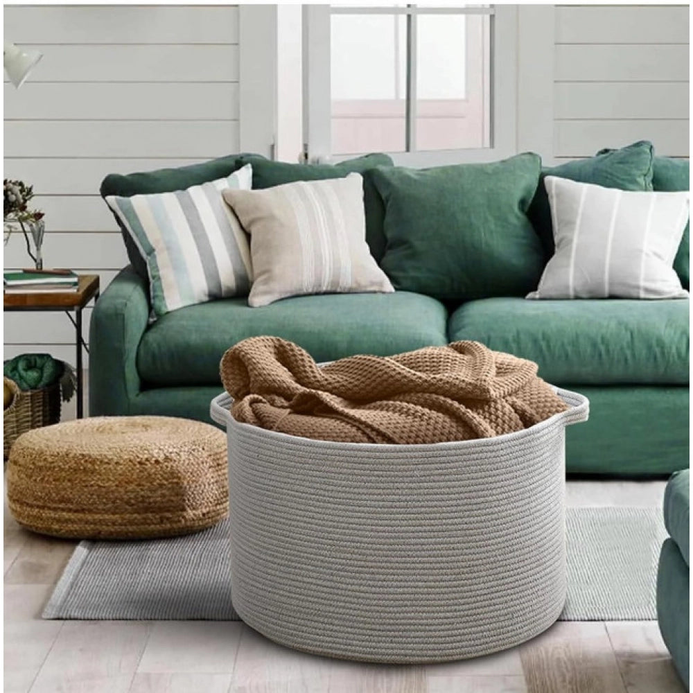 Gracious Cotton 14x12 Inch Pack of 1 Storage Basket For Clothes