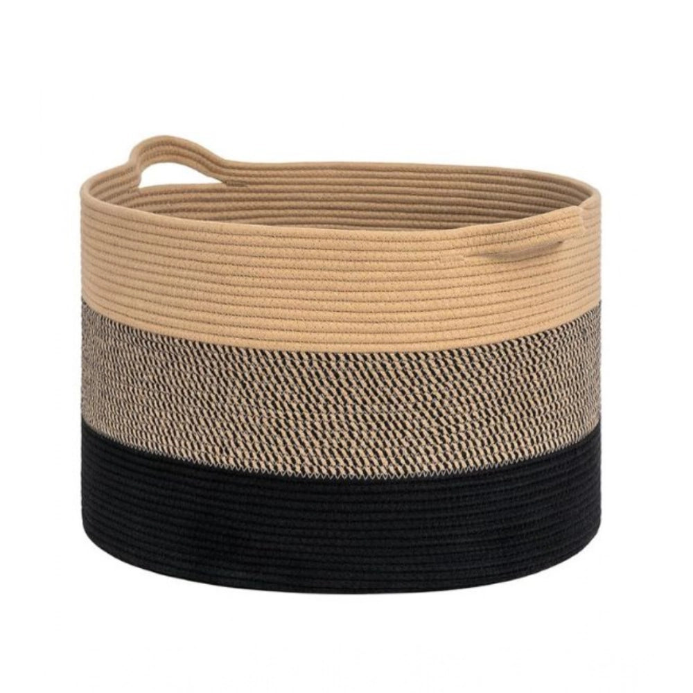 Charming Cotton Mix 16x14 Inch Pack of 1 Storage Basket For Clothes