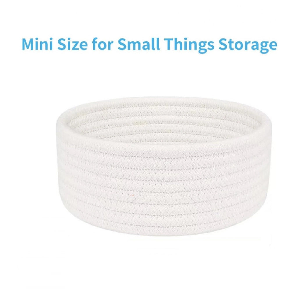 Superior Cotton 8x3 Inch Round 1 Pcs Bedside Organizer