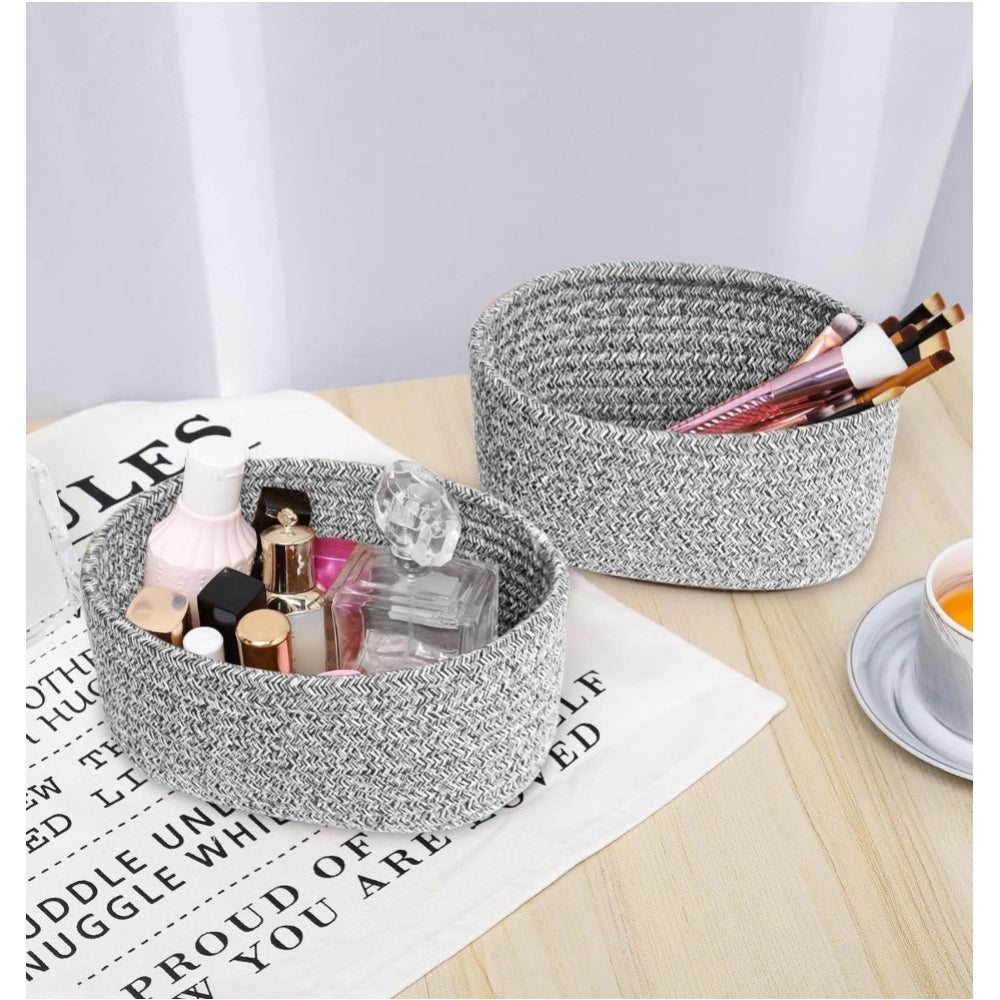 Astonishing Cotton 8x3 Inch Kidi Round 2 Set Bedside Organizer