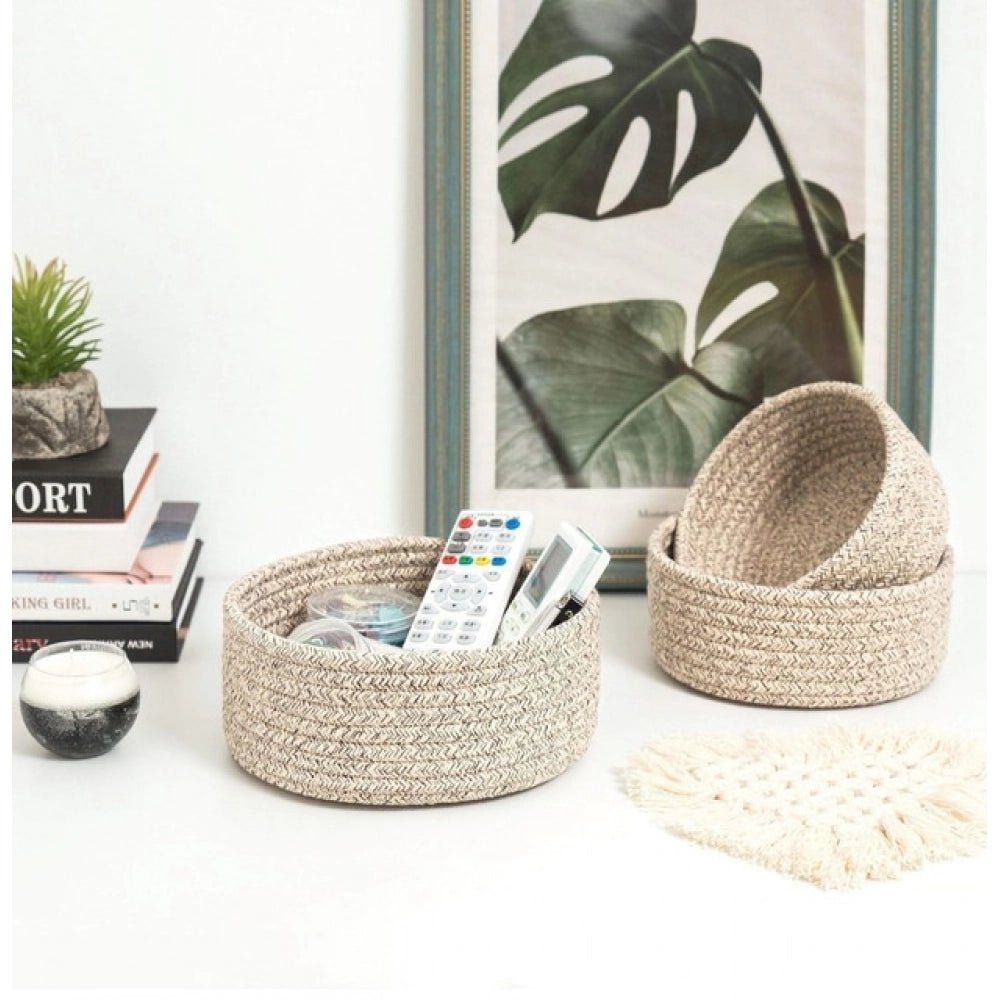 Astonishing Cotton 8x3 Inch Kidi Round 3 Set Bedside Organizer