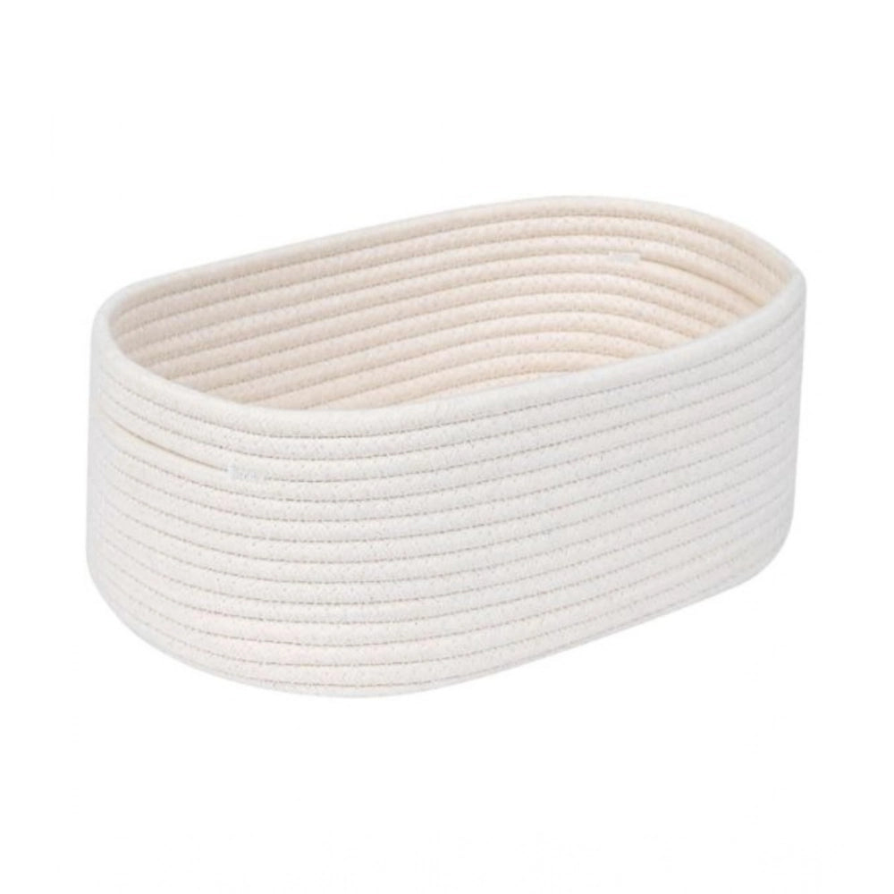 Casual Cotton Oval 10x7x5 Inch Bedside Organizer