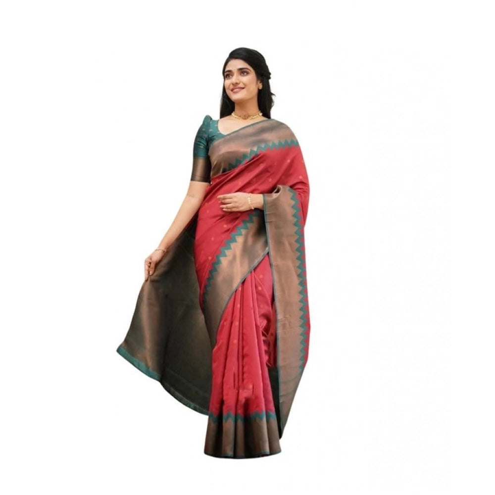 Exquisite Women's Soft Lichi Silk Printed Saree With Blouse Piece