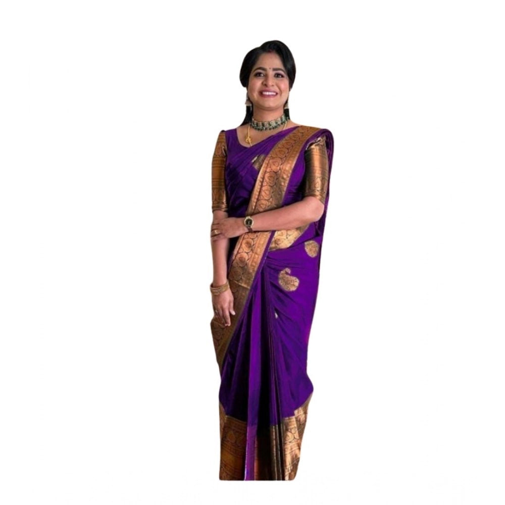 Appealing Women's Soft Lichi Silk Printed Saree With Blouse Piece
