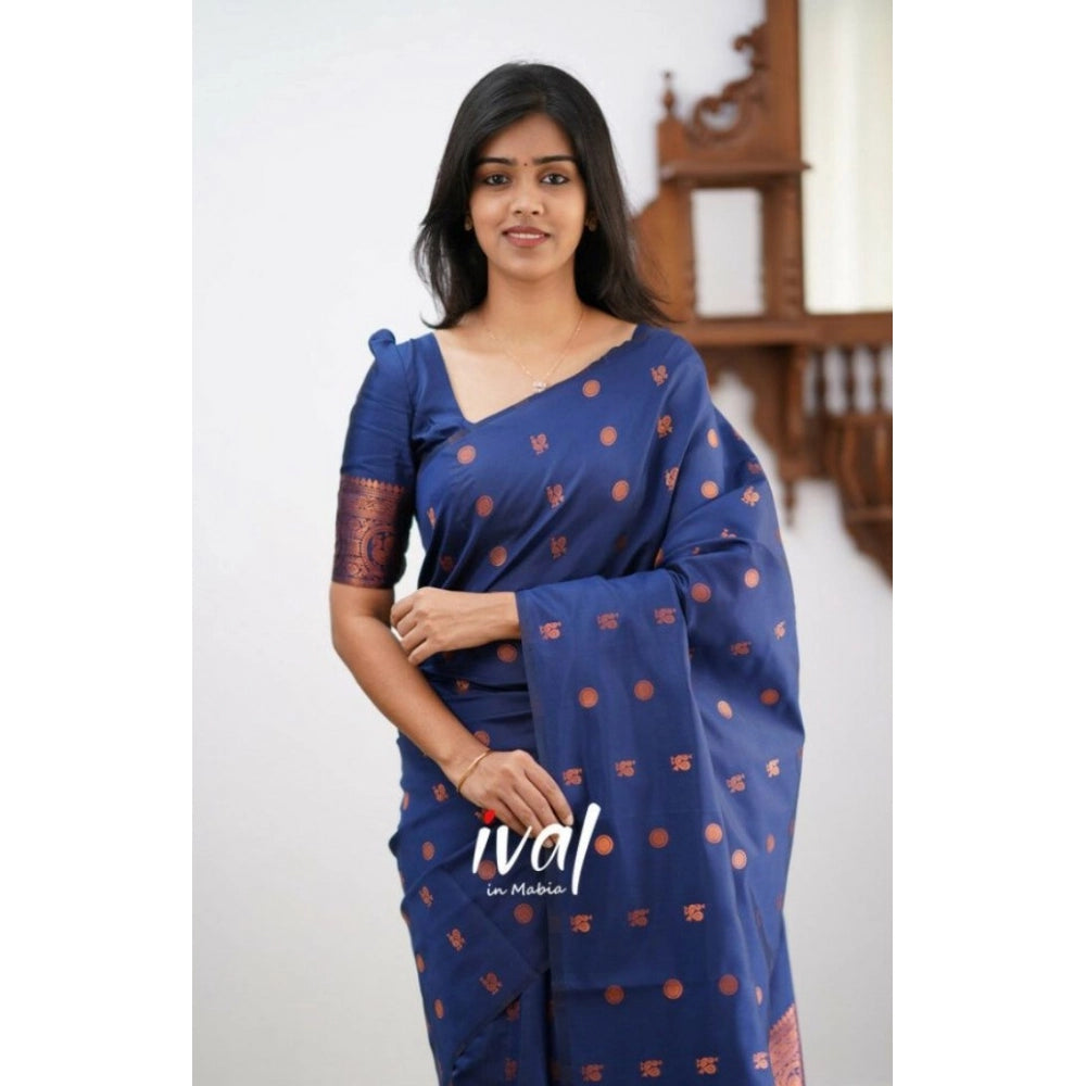 Appealing Women's Soft Lichi Silk Printed Saree With Blouse Piece