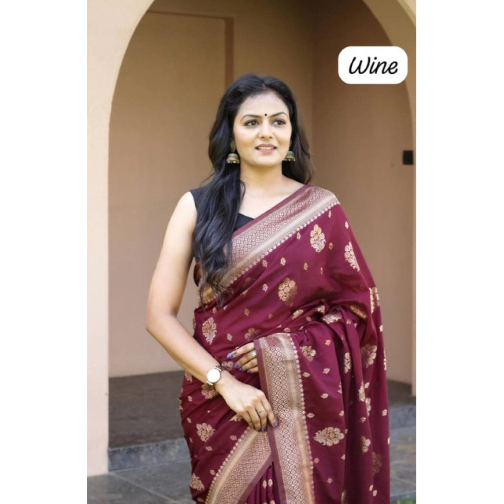 Retro Women's Soft Lichi Silk Printed Saree With Blouse Piece